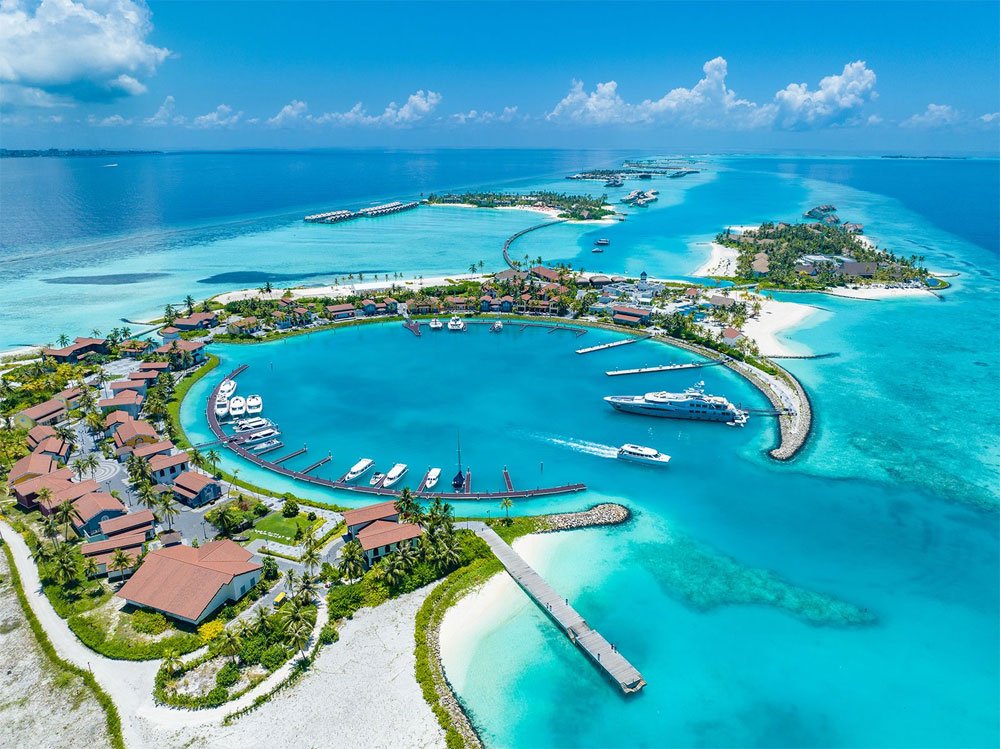 Book cheap flight to Maldives luxury island with crystal clear water and private villas